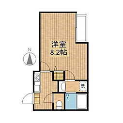 クレフラスト鴨江 1Kの間取図画像
