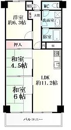 京急仙台プラザ 3LDKの間取図画像