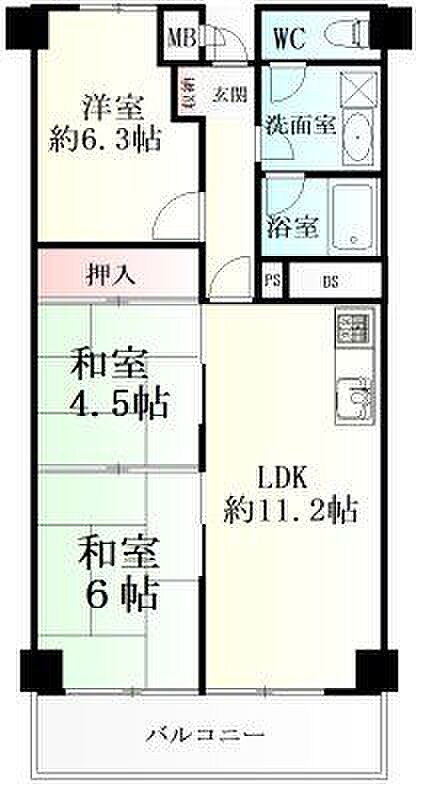3LDK 間取り