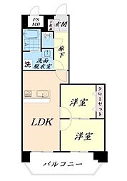 ライオンズマンション五橋 2LDKの間取図画像