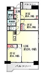 ライオンズマンション原町 3LDKの間取図画像