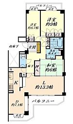 パーク・ハイム米ヶ袋 3LDKの間取図画像