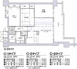 コーシャハイツ酉島 3LDKの間取図画像