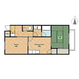フラワーコーポSAE 2DKの間取図画像