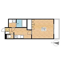 JR北陸本線 長浜駅 徒歩37分の賃貸マンション 2階1Kの間取り