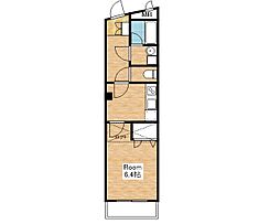 ヴィラワイエフ21 1階1Kの間取り