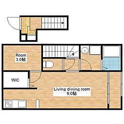 JR北陸本線 長浜駅 徒歩28分の賃貸アパート 2階1LDKの間取り