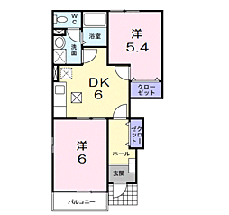 ピーノセーリオ 1階2DKの間取り