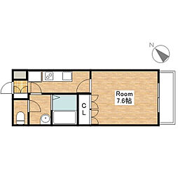 JR北陸本線 長浜駅 バス15分 新栄口下車 徒歩10分の賃貸マンション 1階1Kの間取り