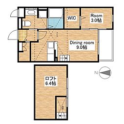 JR東海道・山陽本線 米原駅 徒歩16分の賃貸アパート 2階1DKの間取り