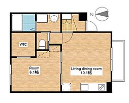 JR北陸本線 田村駅 徒歩21分の賃貸アパート 2階1LDKの間取り