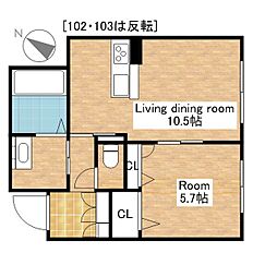 シャーメゾンセレーノ 1LDKの間取図画像