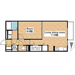 ボンヌ・シャンスDeux 1LDKの間取図画像
