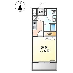 アビエス1 1Kの間取図画像