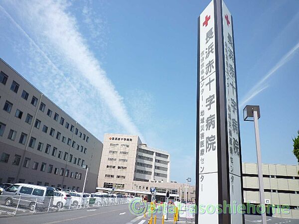 病院「長浜赤十字病院まで5048m」