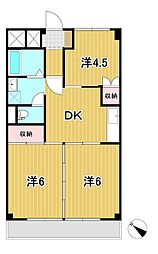 コープカメリア 3階3DKの間取り