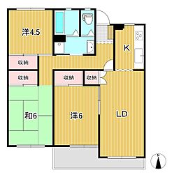Kマンション 2階3LDKの間取り