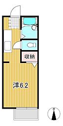 ドミール太田C 2階1Kの間取り