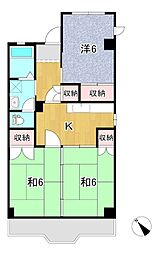 たちばなビル 4階3Kの間取り