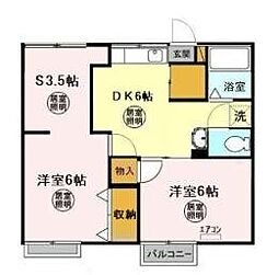 第2十王堂ハイツ 1階2SDKの間取り