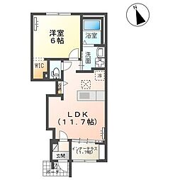 Vant　vert（ヴァンベール） 1階1LDKの間取り