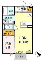 サニスペ 2階1LDKの間取り