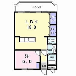 第一三正マンション 1階1LDKの間取り