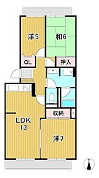 ベレガンス日立 3LDKの間取図画像