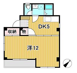 ユキハイツ 1DKの間取図画像
