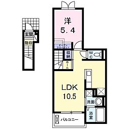 ベル・コリーヌ 1LDKの間取図画像