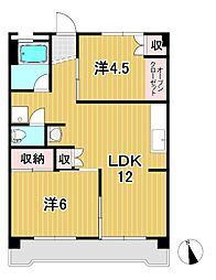 フェリース!日立 2LDKの間取図画像
