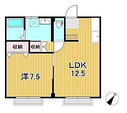 セントヒルズ泉 1LDKの間取図画像