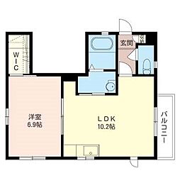サンライフわかば 1LDKの間取図画像