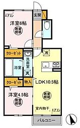 シスモンス2 2LDKの間取図画像