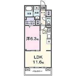 プラーツ ブレイダ 1LDKの間取図画像