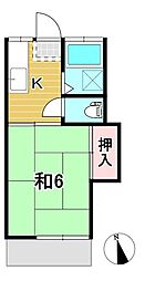 メゾンエチュードA 1Kの間取図画像