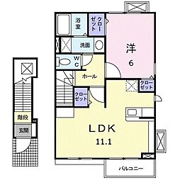 サンハイツ 1LDKの間取図画像