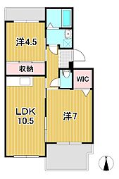 サンハイツ大みか 2LDKの間取図画像