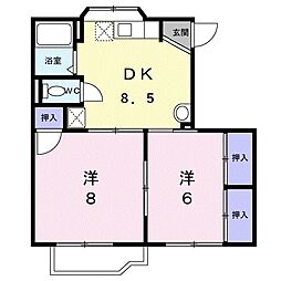 グリーンハイツA 2DKの間取図画像