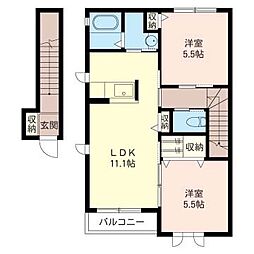 ノース・エッジ 2LDKの間取図画像