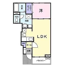 シエスタ 1LDKの間取図画像