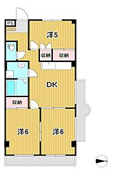 マーメイド 3DKの間取図画像
