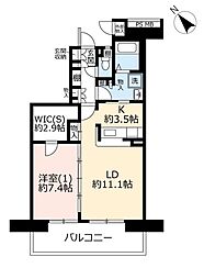 UR都市機構コンフォール南浦和25号棟 1LDKの間取図画像