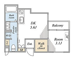ラ・ソラリス 301 3階1DKの間取り