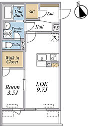 リブリ・ヴェール 1LDKの間取図画像