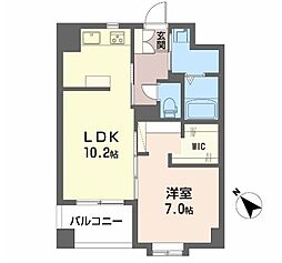 パティオ薬院2 1LDKの間取図画像