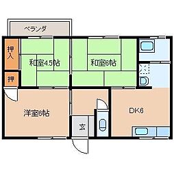 大楠住宅II 3DKの間取り
