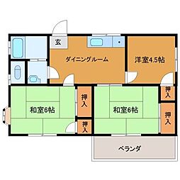 上村貸家 3DKの間取り