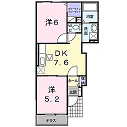 こすもすハウス武井壱番館 1階2DKの間取り