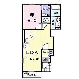 ジェネシス3番館 1LDKの間取図画像